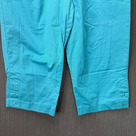 Alfred Dunner Womens Size 16 Turquoise Pull-On Capri Pants Elastic waistband - Picture 9 of 9